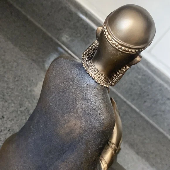 Vintage African mother and baby bronze statue figurine - Picture 11 of 17